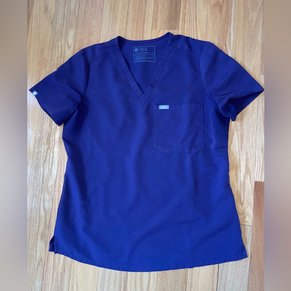 Figs Catarina One Pocket Scrub Top- Purple Shadow